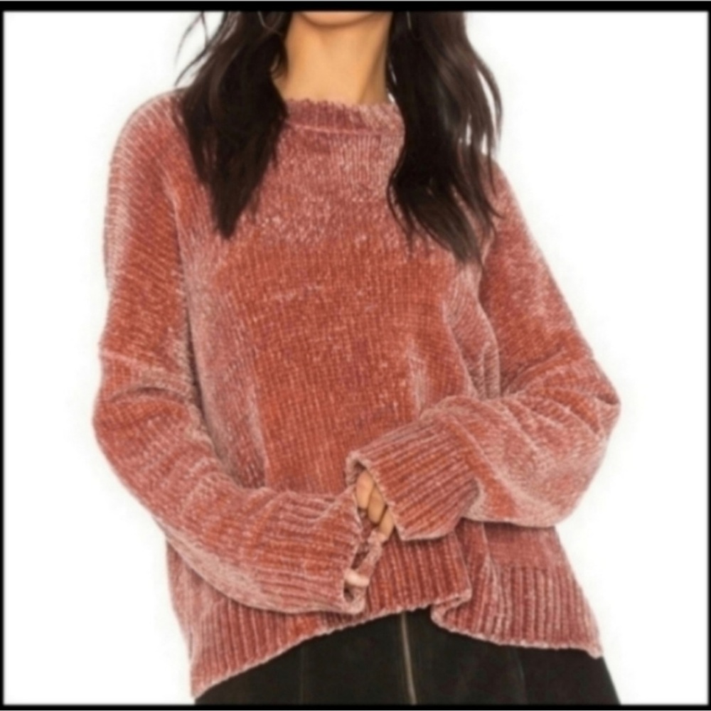 Show Me Your Mumu Jesse Sweater Mauve Chenille Crewneck Boxy Oversized Slouchy